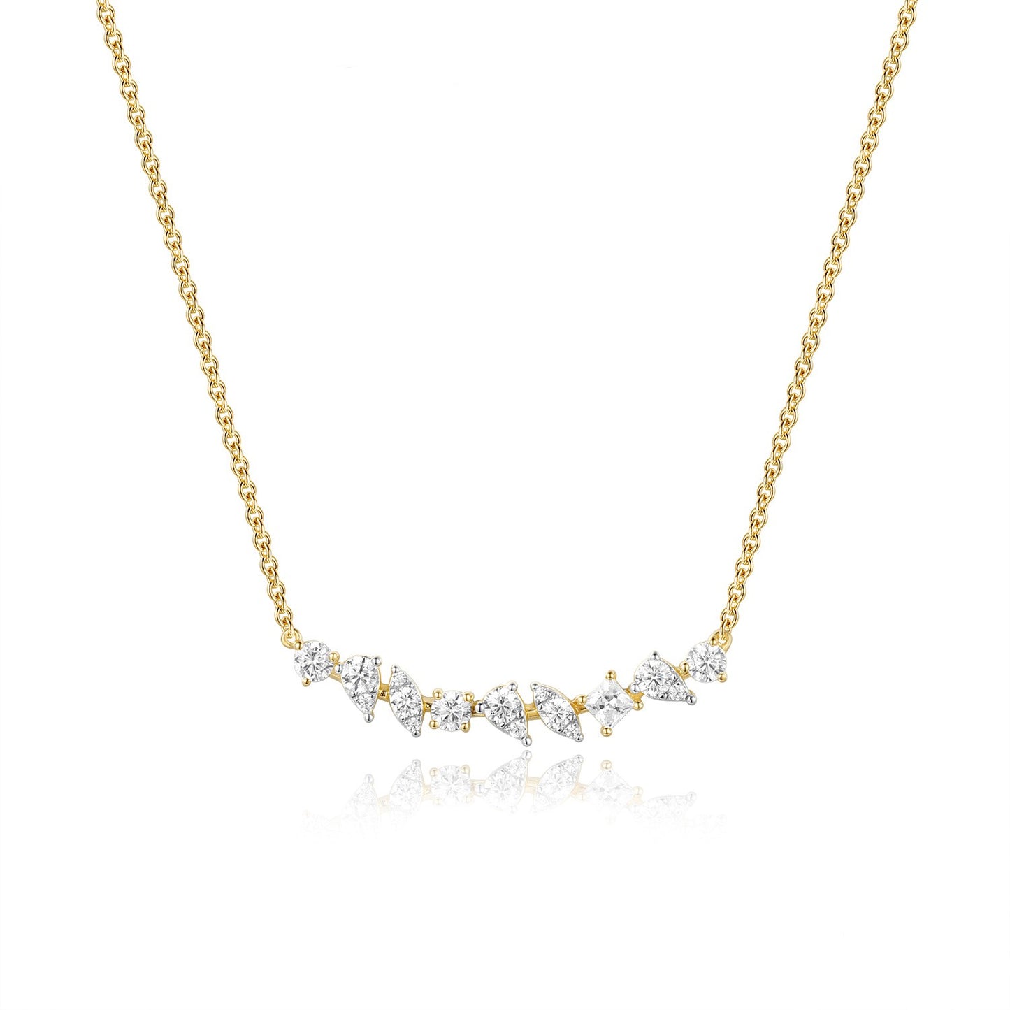 Miss Mimi 14k Multi Cut Diamond Necklace (0.80 CTW)
