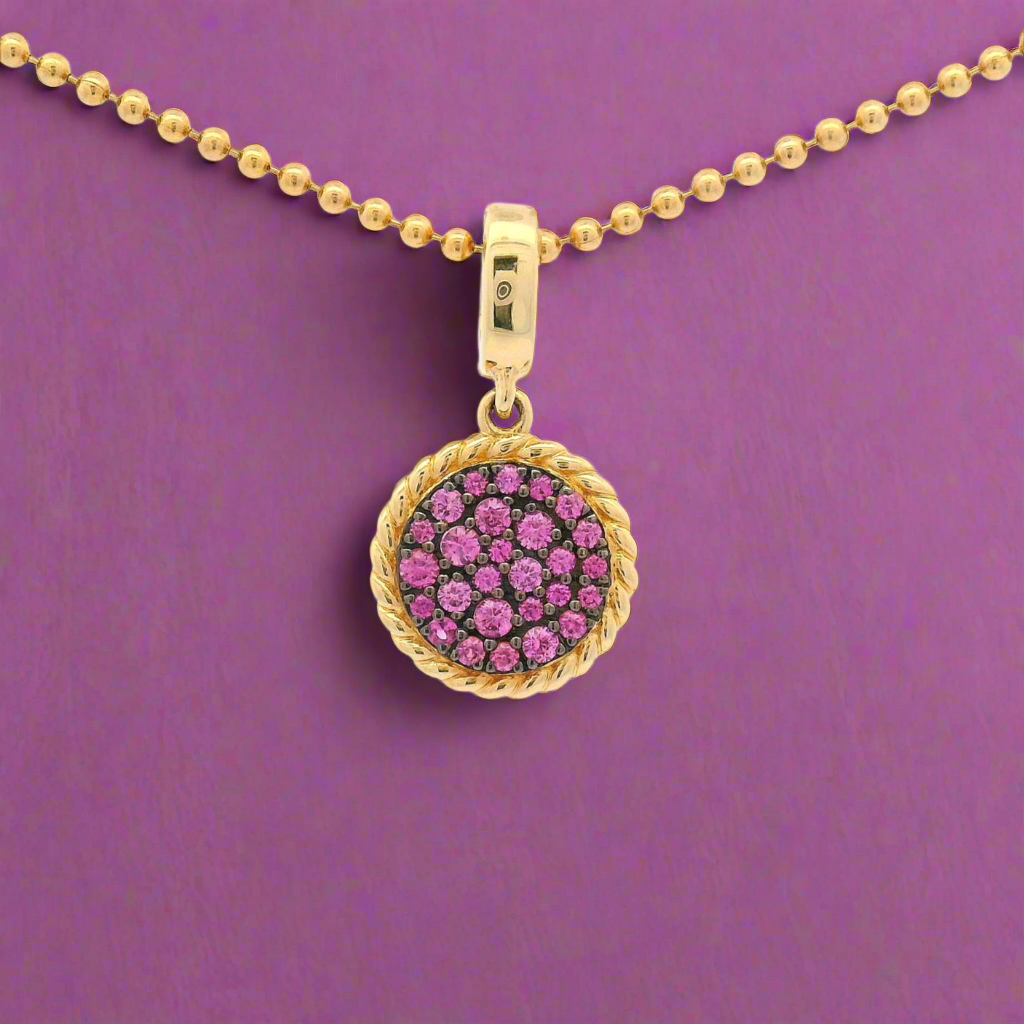14K Gold & Pink Sapphire Pendant