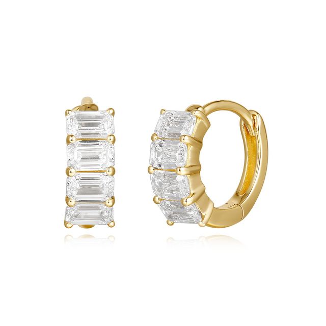 Miss Mimi 14k Baguette Diamond Earrings