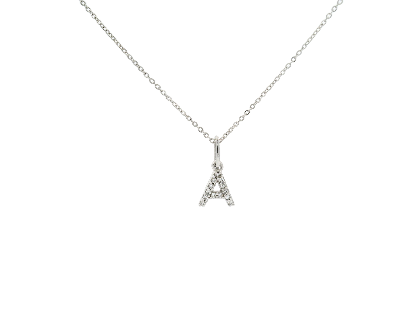 Initial A 10k and Diamond Pendant