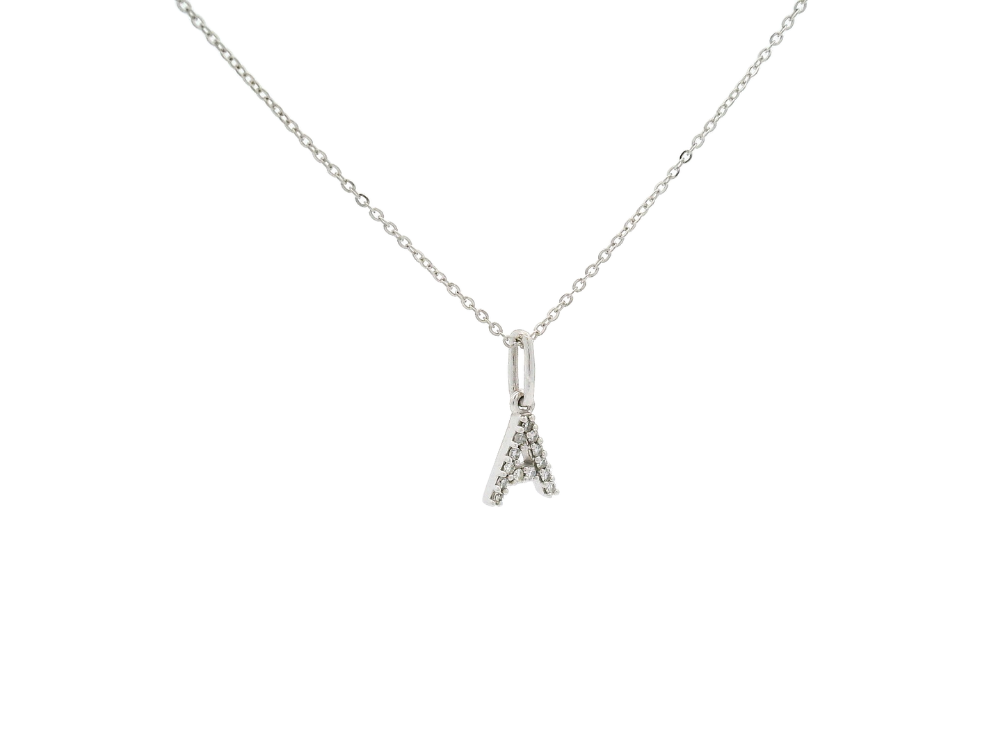 Initial A 10k and Diamond Pendant