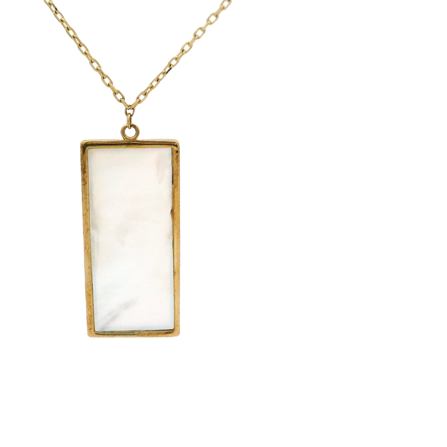 Elegant 10k Gold Pendant with Mother of Pearl