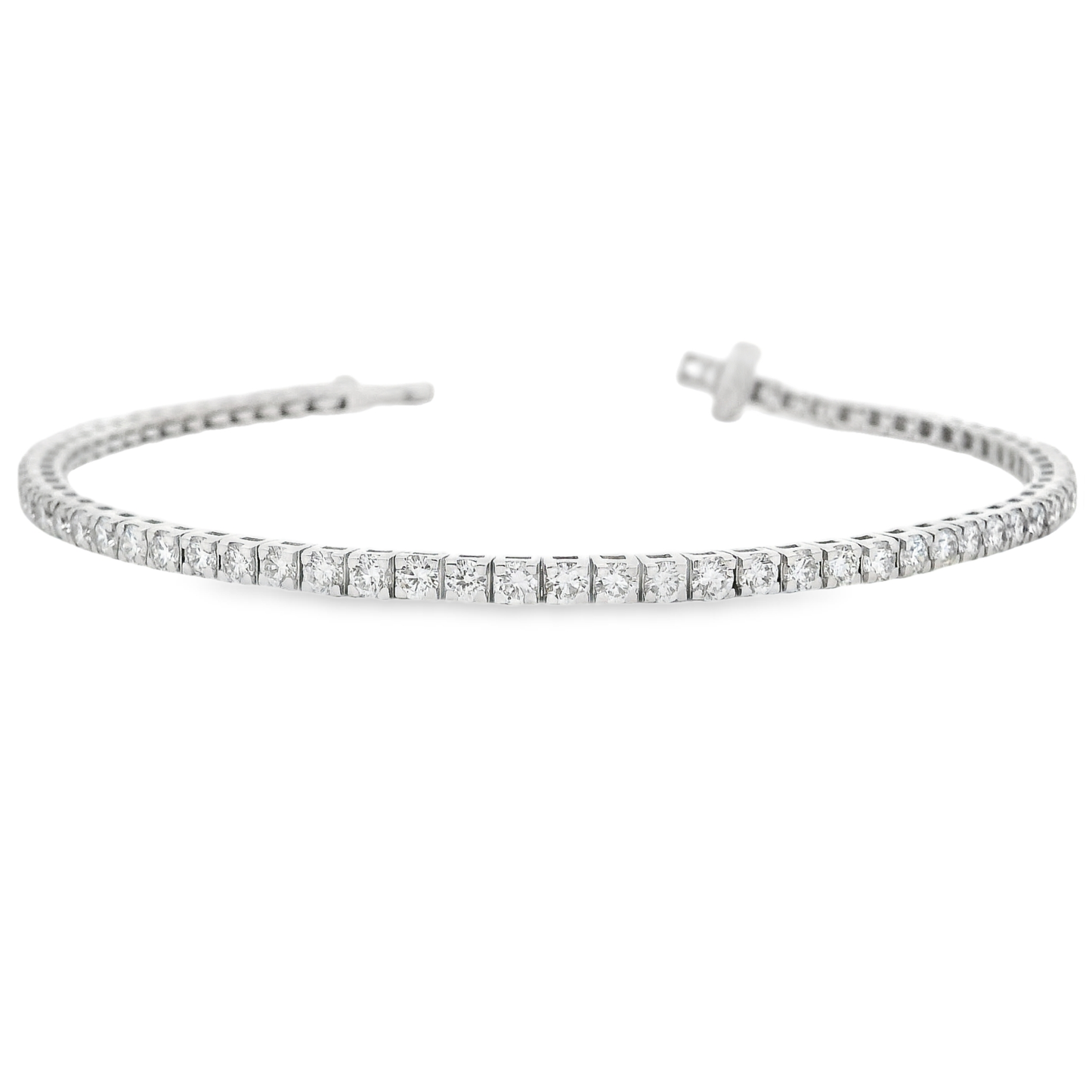 14k White Gold Diamond Tennis Bracelet (3.87CTW)