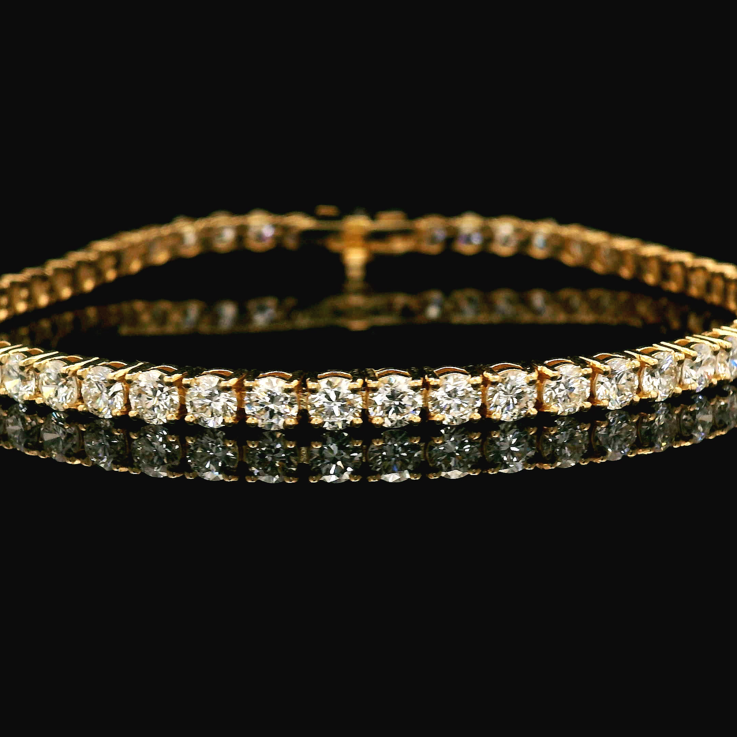 14k Yellow Gold Diamond Tennis Bracelet (8.60CT)