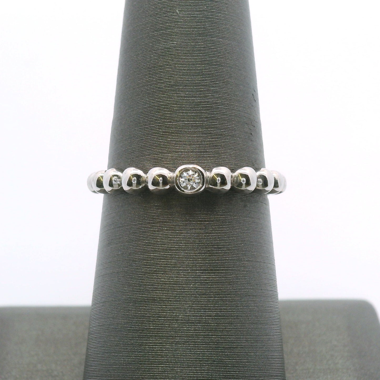 White Gold Swarovski Beaded Ring