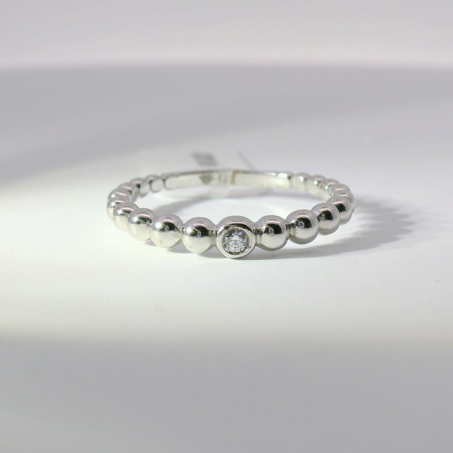 White Gold Swarovski Beaded Ring