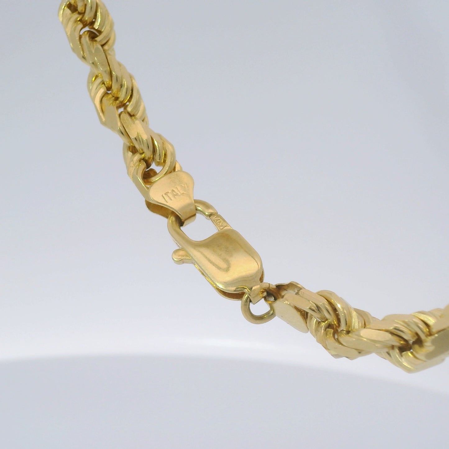 10k Rose Gold 6mm Solid Rope Chain