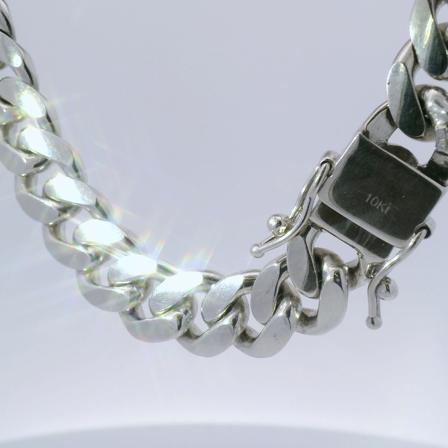 10k White Gold 13mm Cuban Chain