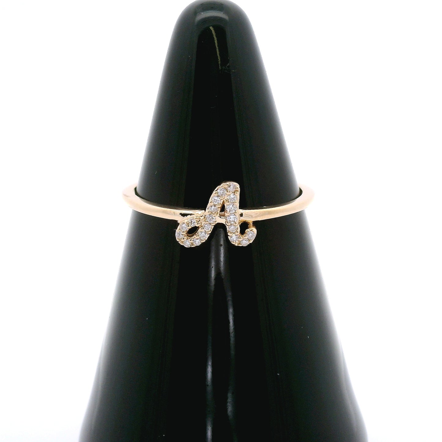 10k Gold and Diamond initial Script "A”