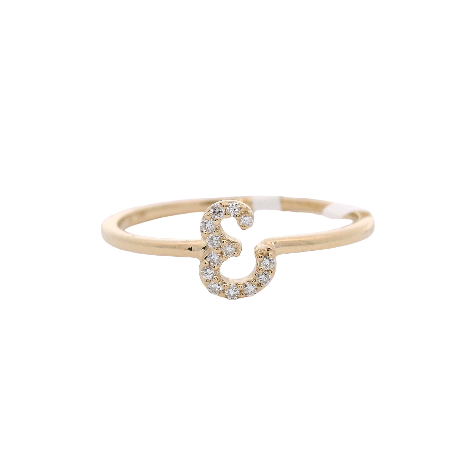 10k Gold and Diamond initial Script "E”