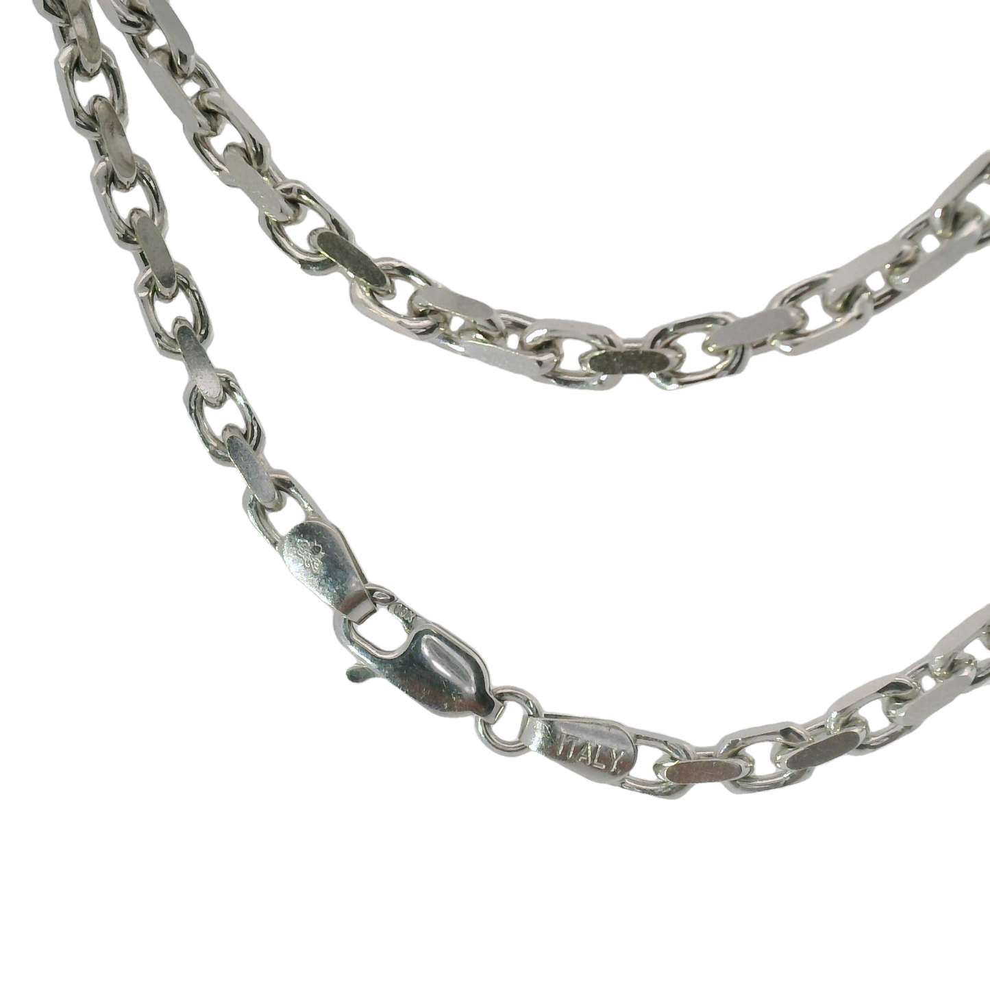 10k White Gold 3mm Solid Anchor Chain