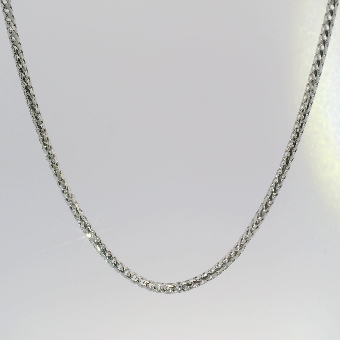 10k White Gold 2mm Solid Franco Chain