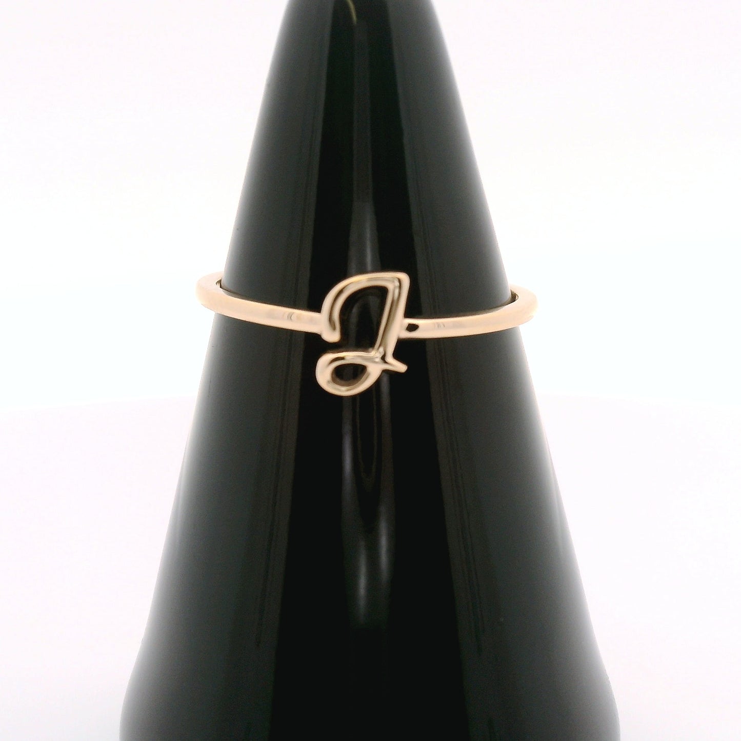 10k yellow gold script "J" ring.