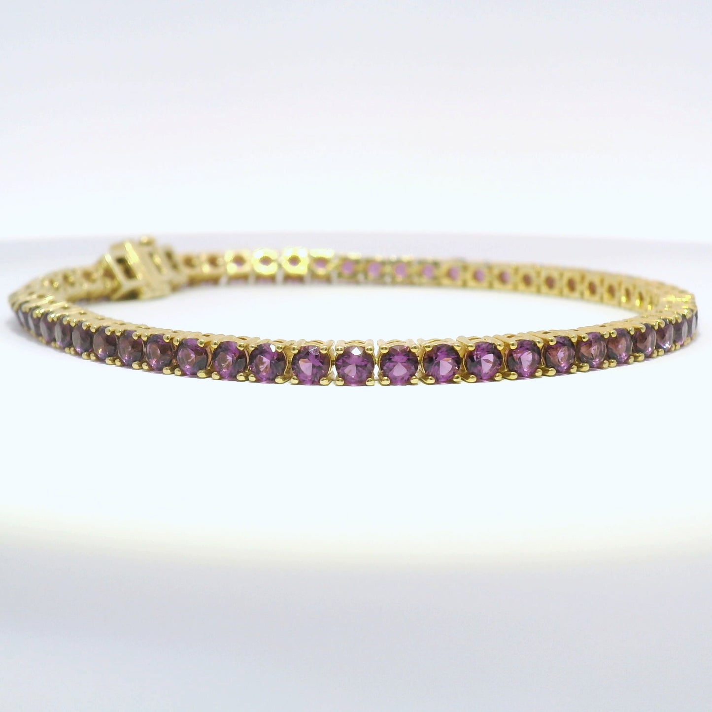 925 Amethyst (Lab) Gold Plated Tennis Bracelet-FEBRUARY