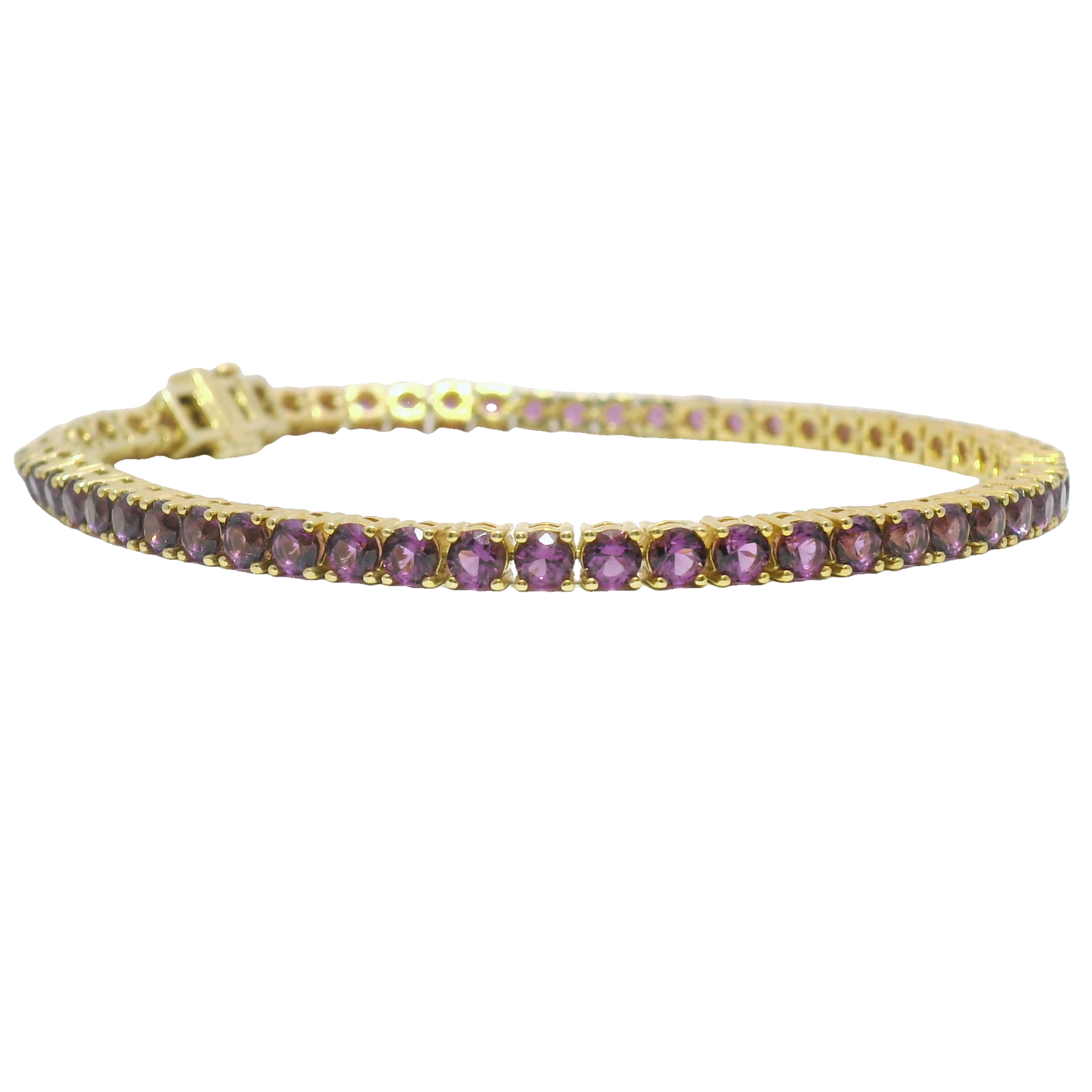 925 Amethyst (Lab) Gold Plated Tennis Bracelet-FEBRUARY
