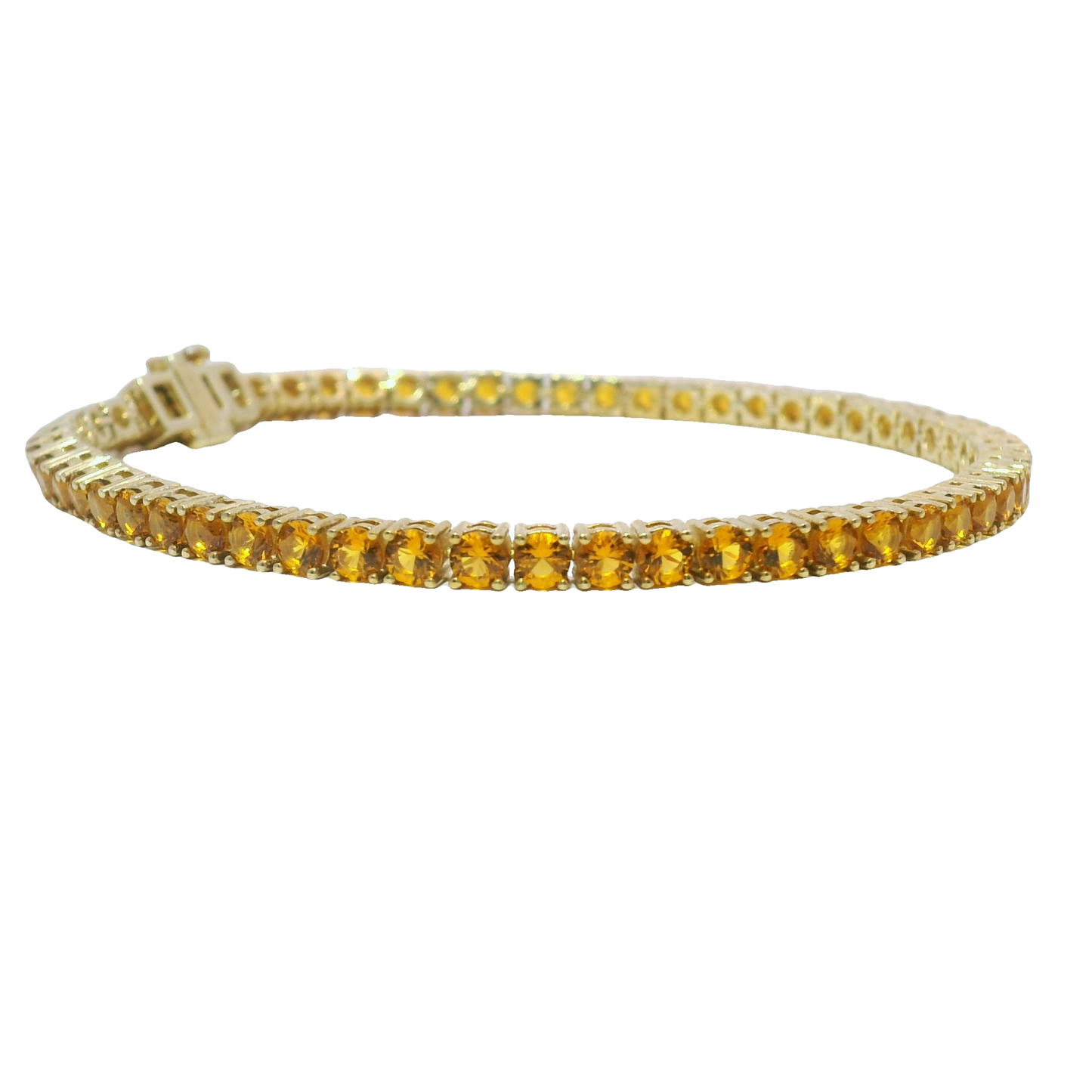 925 Citrine (Lab) Gold Plated Tennis Bracelet-NOVEMBER