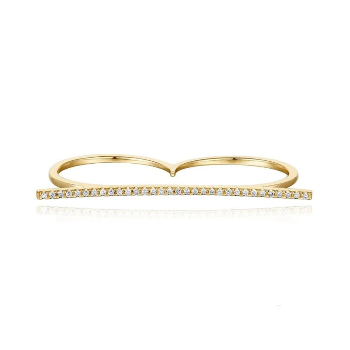 Miss Mimi 14k Double Diamond Ring