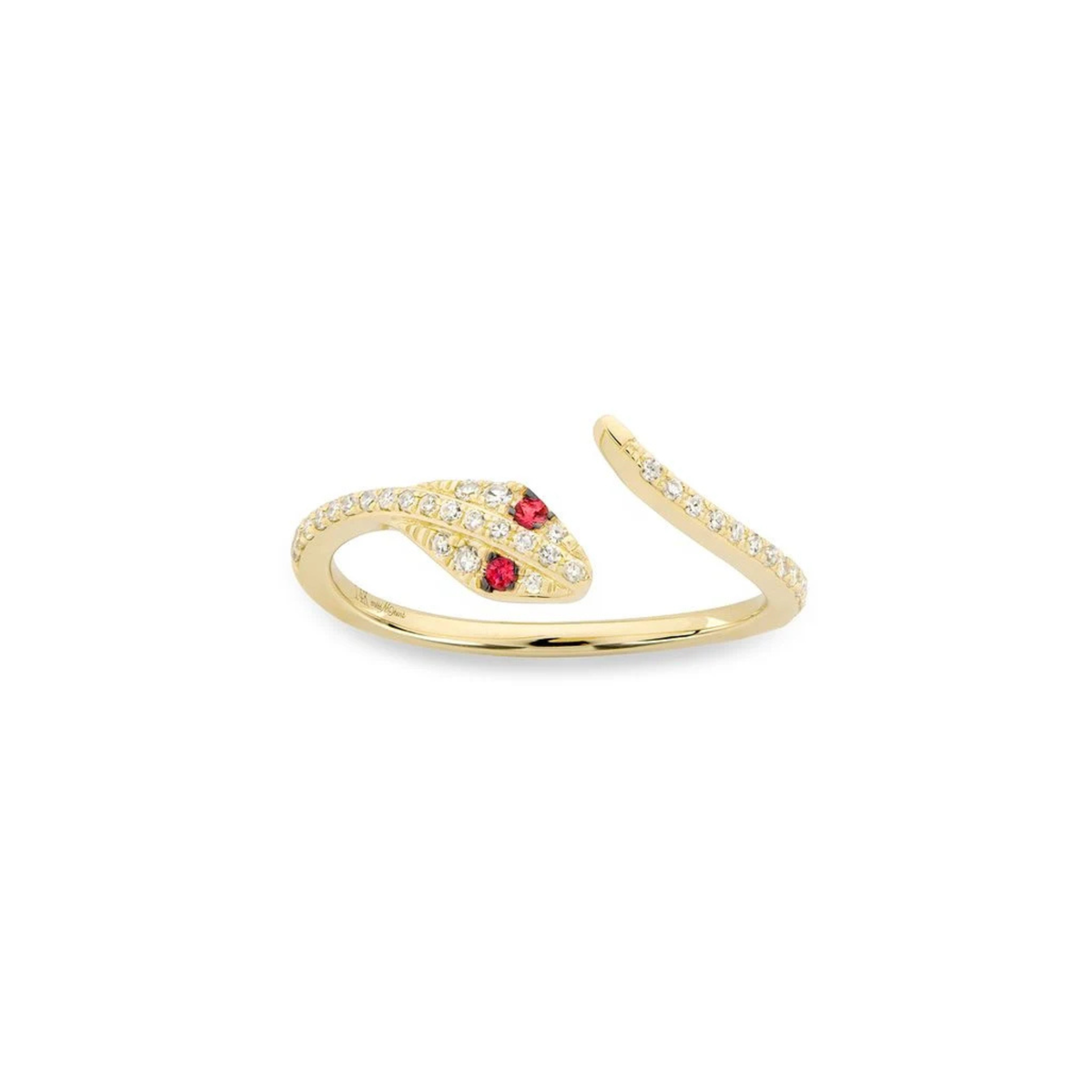MISS MIMI 14k Yellow Gold Diamond Snake Pinky Ring