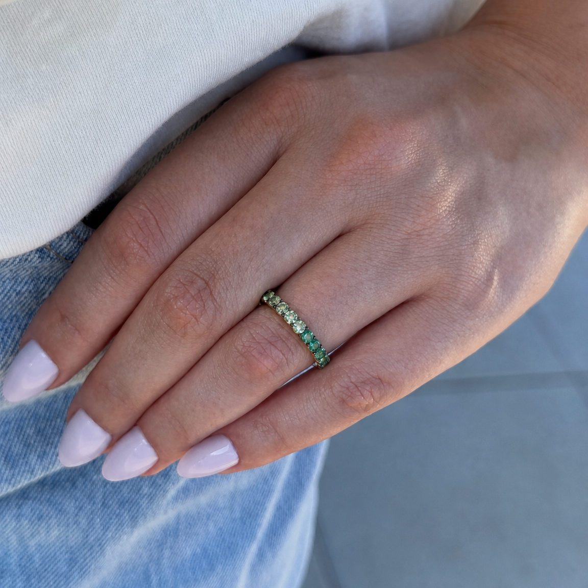 Miss Mimi 14k Green Eternity Ring
