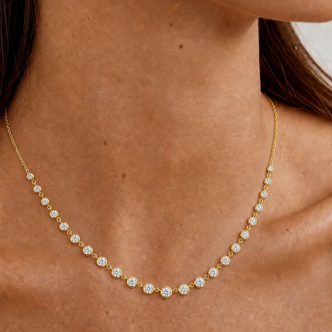 14K Yellow Gold Diamond Necklace