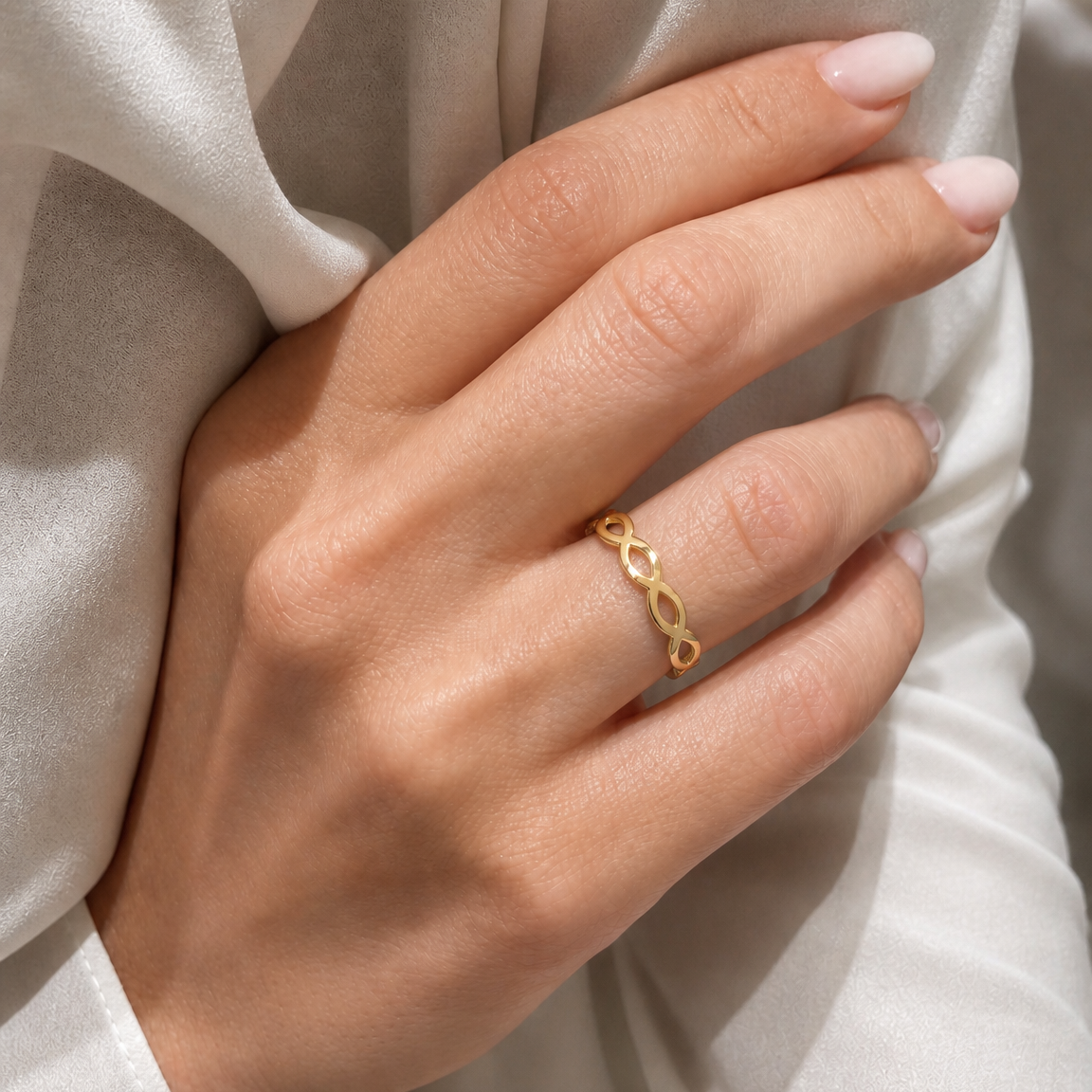 MISS MIMI 14k Yellow Gold Infinity Stackable Ring