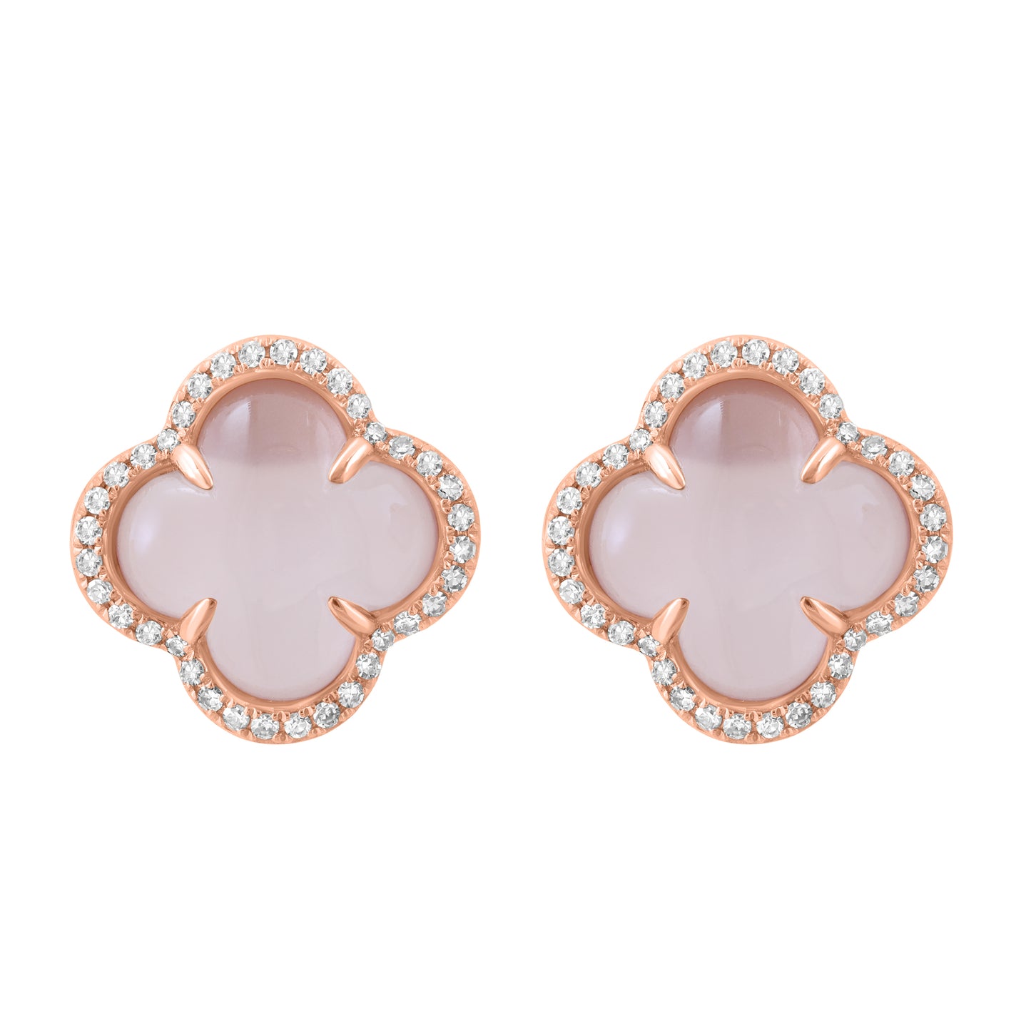 EFFY 14K ROSE GOLD DIAMOND (0.27 CTW) PINK (ROSE) QUARTZ EARRINGS