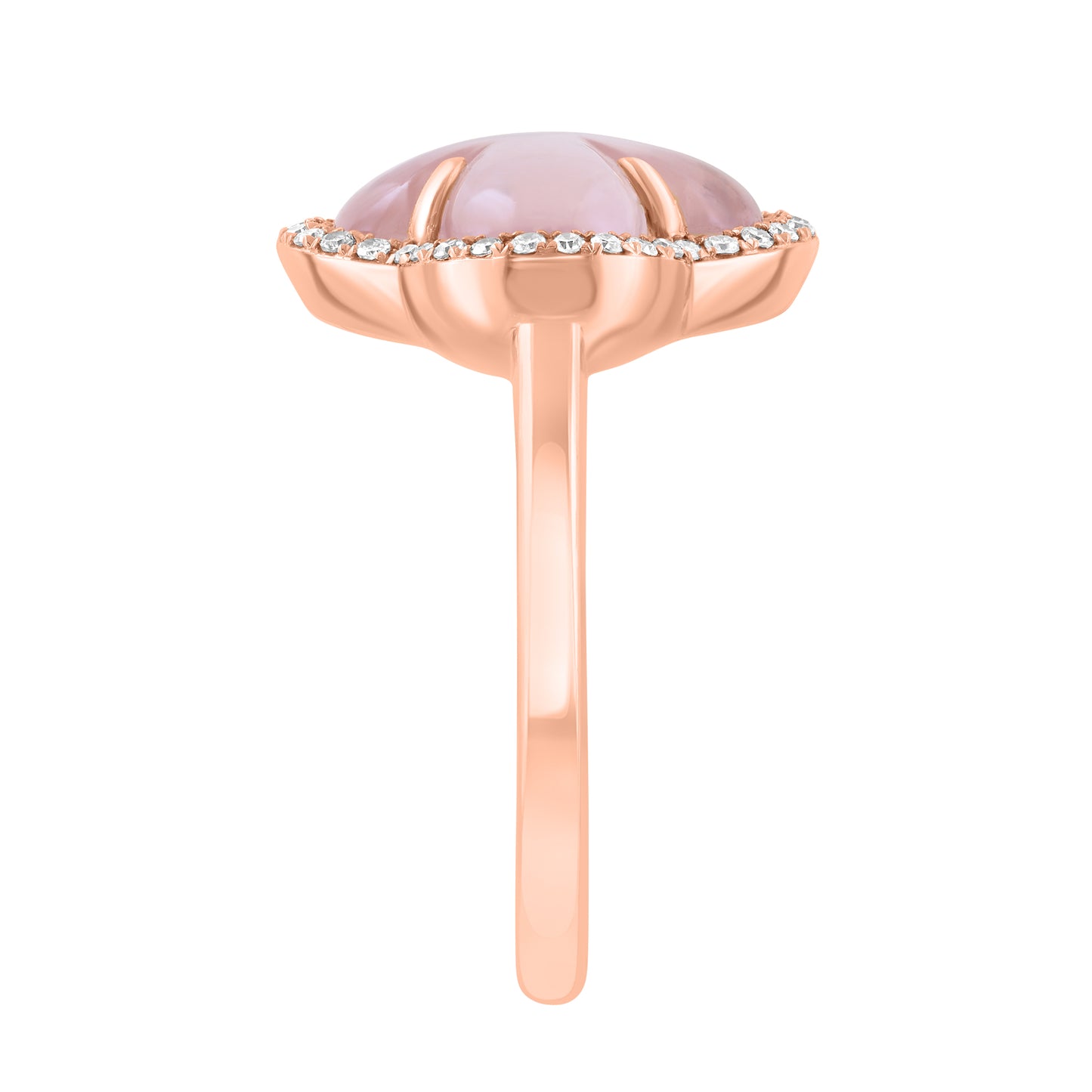 EFFY 14K ROSE GOLD DIAMOND (0.14 CTW) PINK(ROSE) QUARTZ RING
