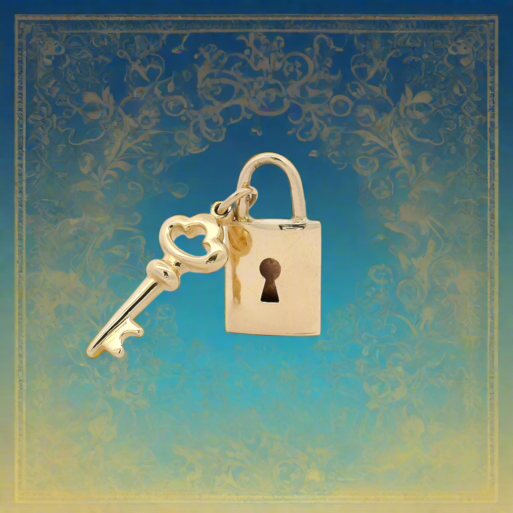 Gold Lock & Key Pendant