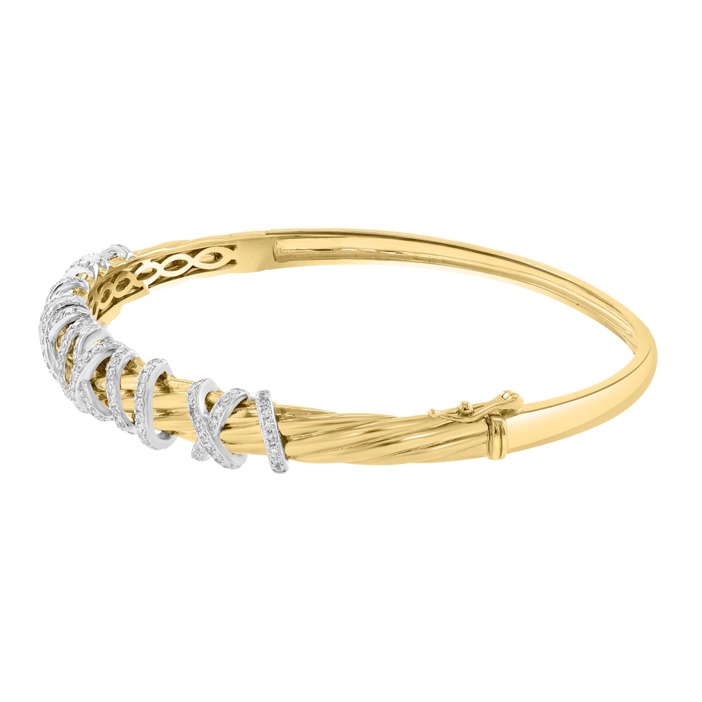 EFFY 14K WHITE & YELLOW GOLD DIAMOND BANGLE (0.67 CTW)