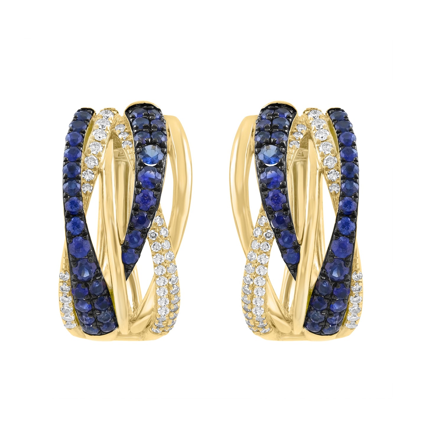 EFFY 14K YELLOW GOLD DIAMOND (0.27 CTW) & NATURAL SAPPHIRE EARRINGS