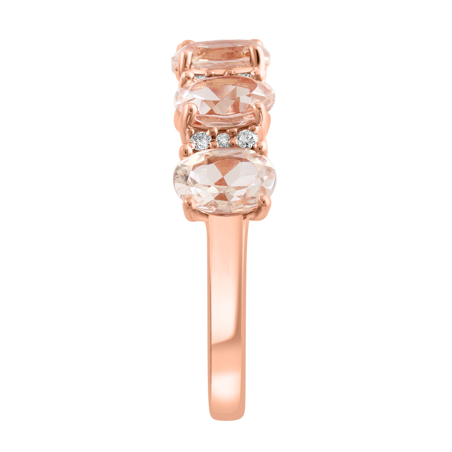 EFFY 14K ROSE GOLD DIAMOND (0.08 CTW) MORGANITE RING
