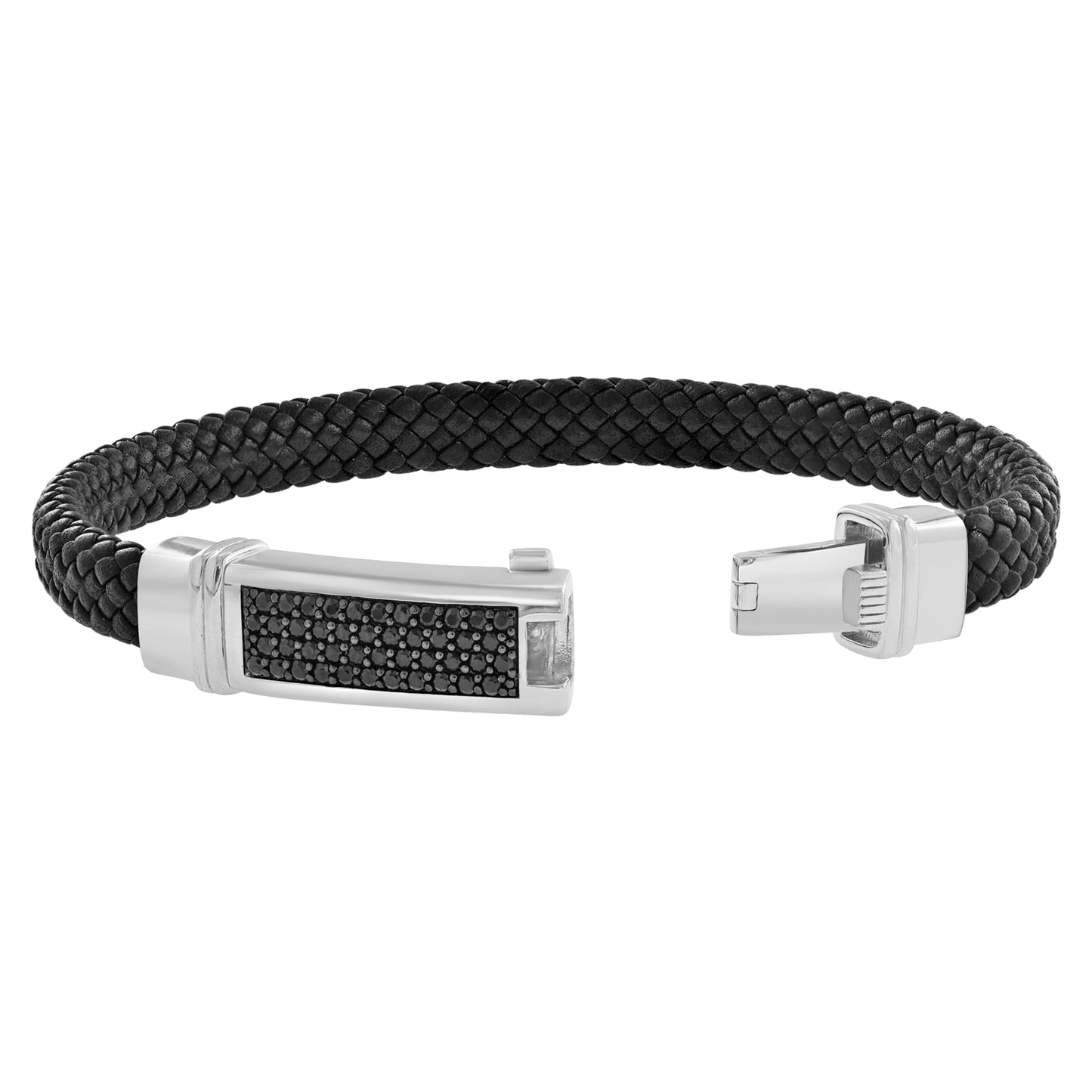 EFFY 925 STERLING SILVER, BLACK SPINEL BANGLE SIZE 10