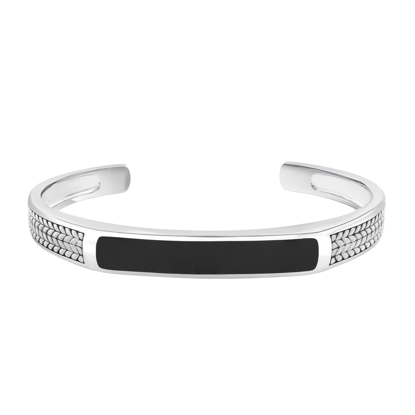 EFFY 925 STERLING SILVER, ONYX BANGLE
