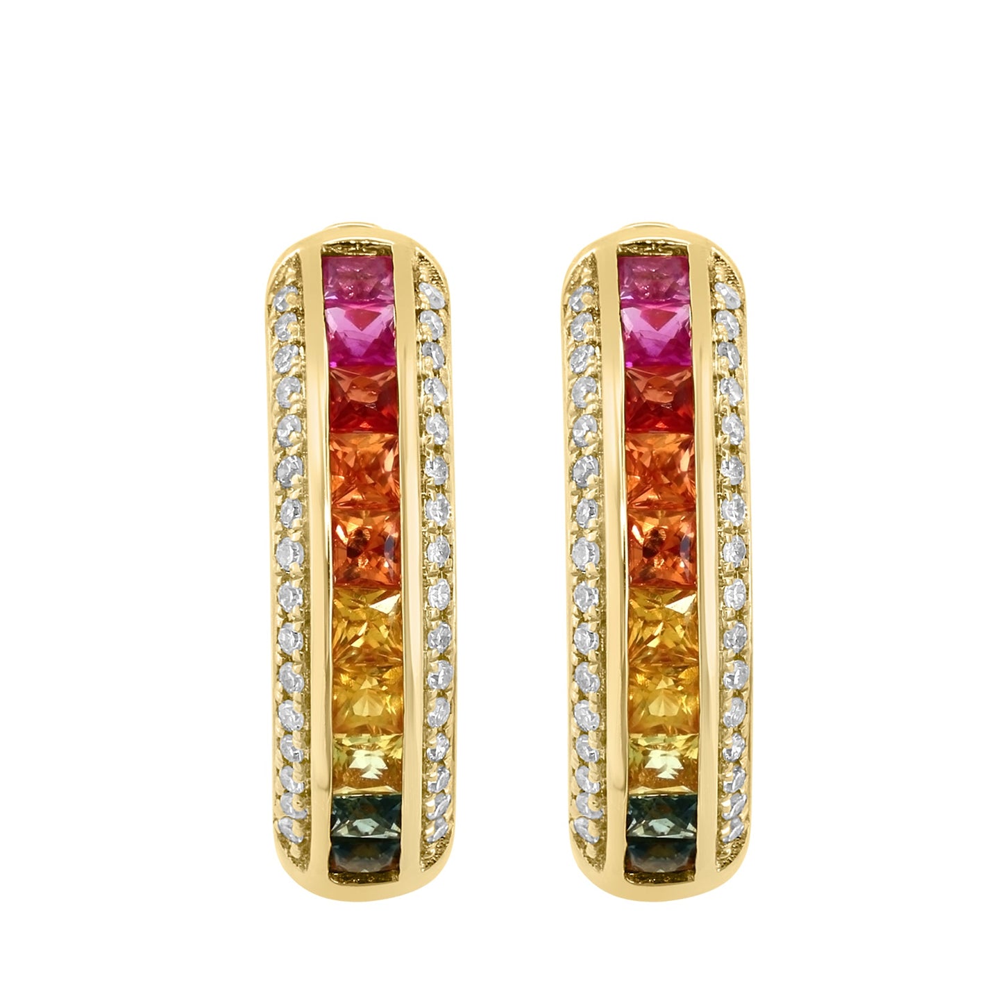 EFFY 14K YELLOW GOLD DIAMOND (0.37 CTW) "RAINBOW" EARRINGS