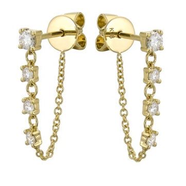 Miss Mimi 14k Diamond Drop Earrings