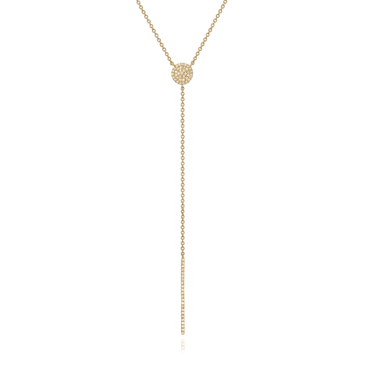 14k Yellow Gold Lariat diamond necklace