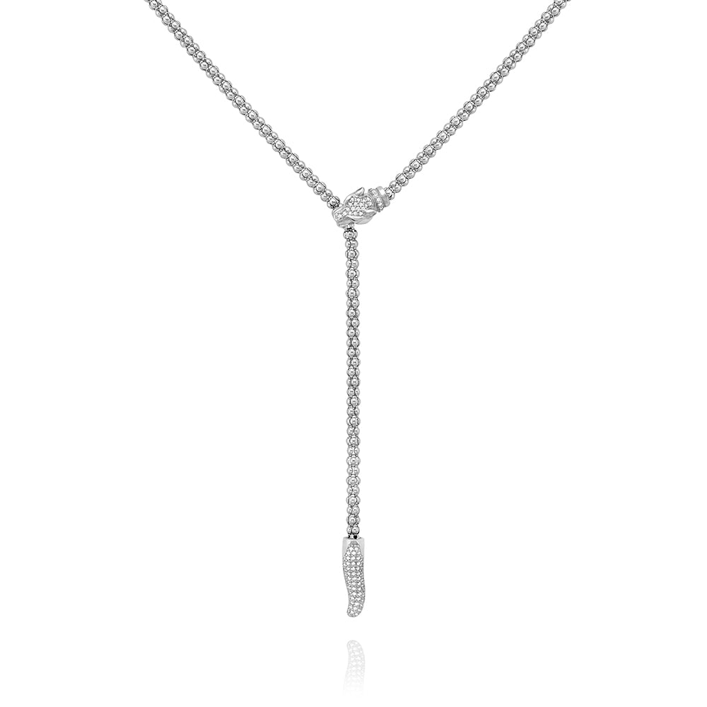 Sterling Silver Lioness Mesh Necklace