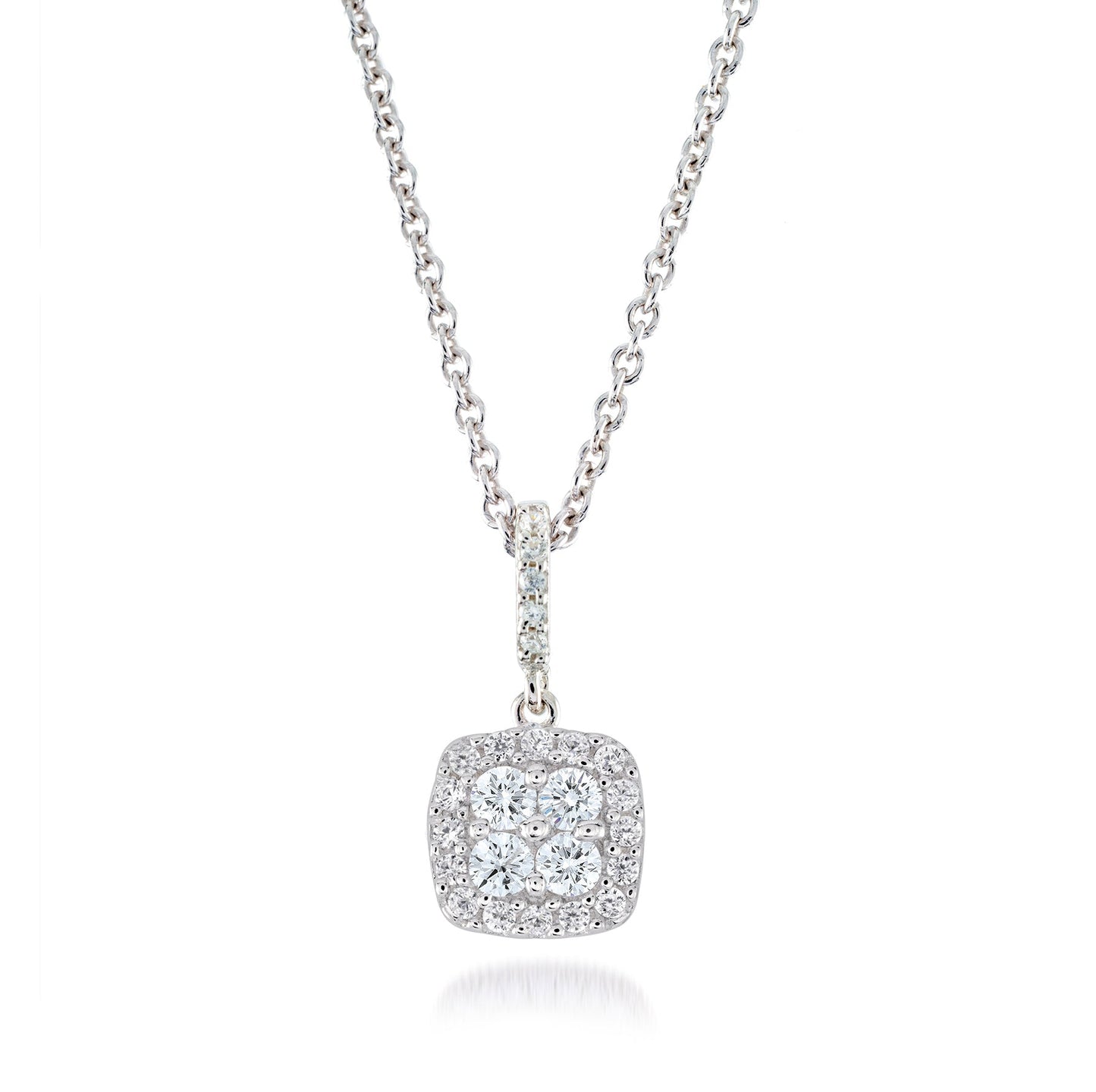 Sterling Silver Cushion pendant necklace