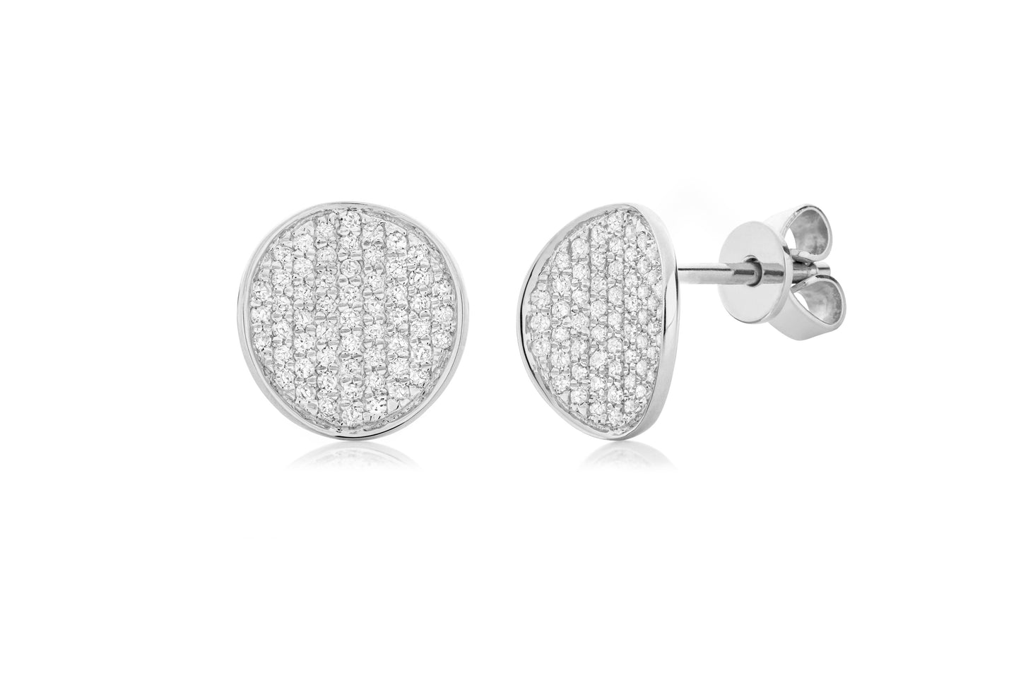 14k White Gold Conc stud