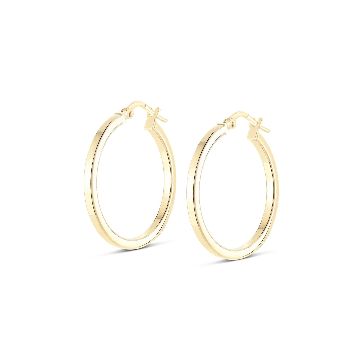 Small square edge hoop earrings
