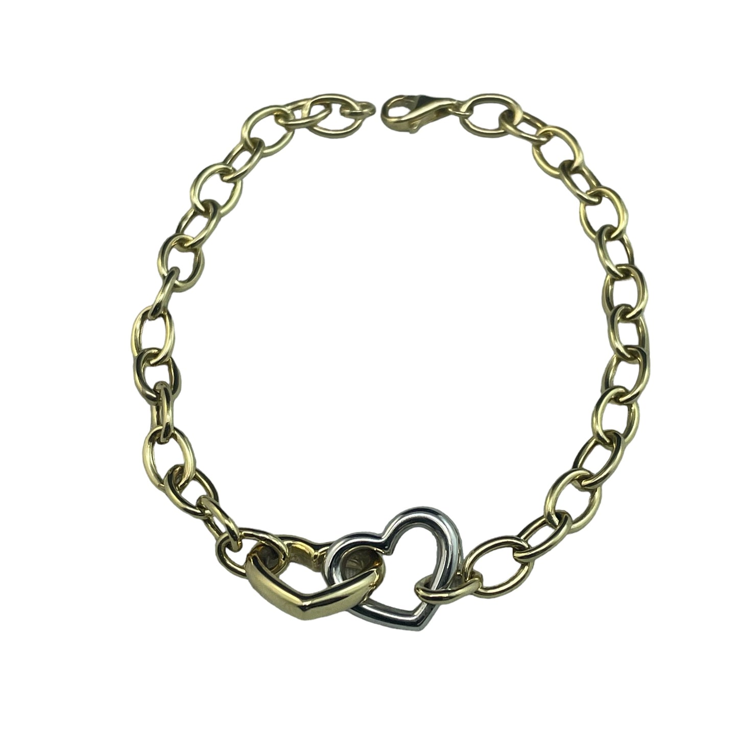 10k Two Tone Heart Bracelet