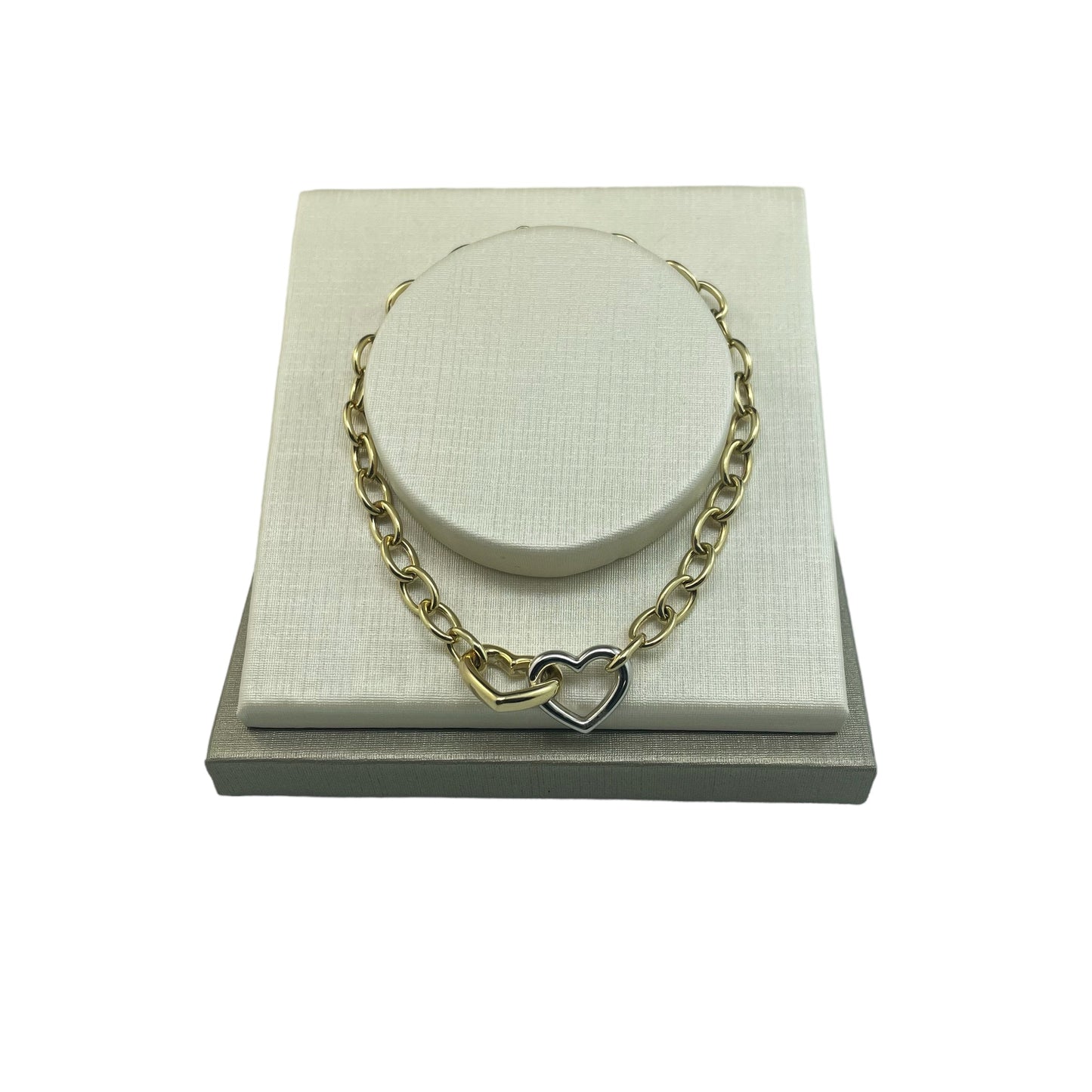 10k Two Tone Heart Bracelet