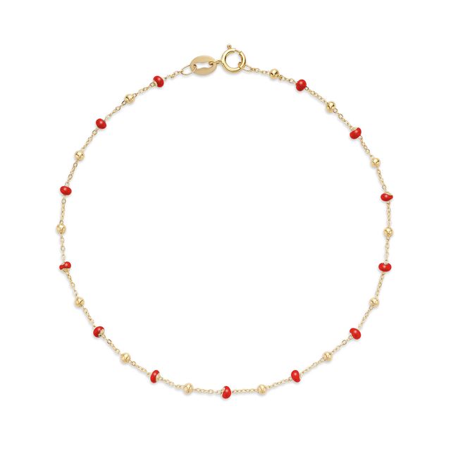 Miss Mimi Red Enamel Bead Anklet