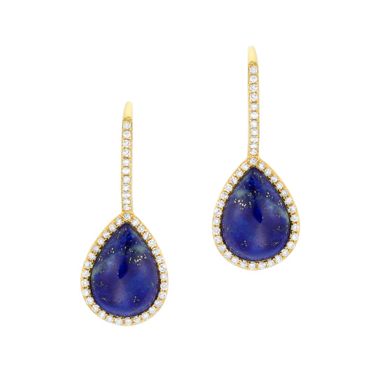 Miss Mimi 14k Blue Stone Diamond Earrings (0.25 CTW)