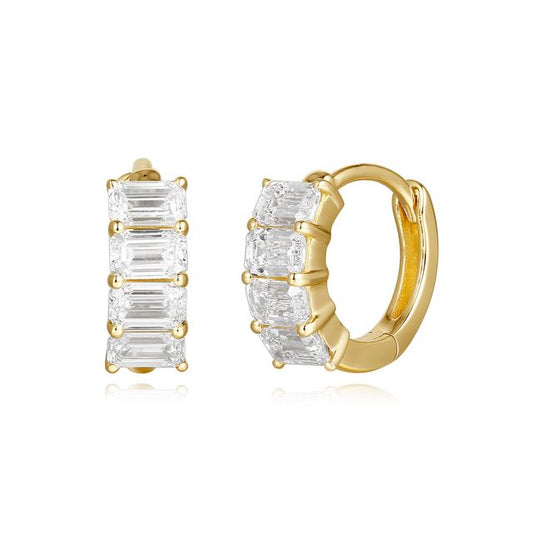 Miss Mimi 14k Baguette Diamond Earrings