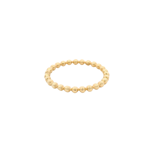 Elegant 14k Gold Beaded Ring