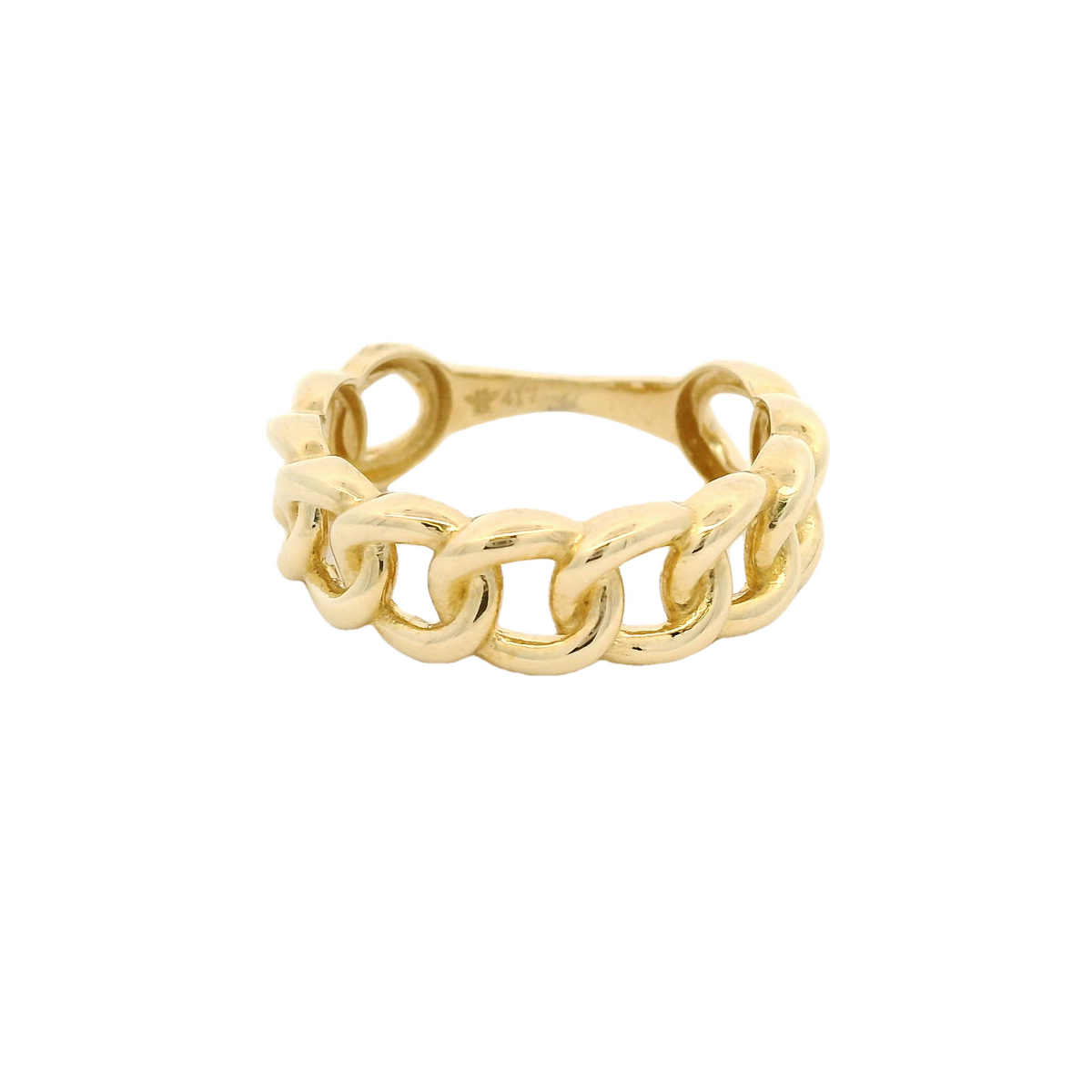 Gold Chain Rng Elegant 10k Gold Chain Ring – Muze Jewelry