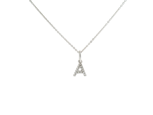 Initial A 10k and Diamond Pendant