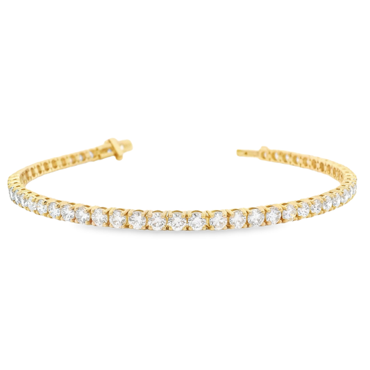 14k Yellow Gold Diamond Tennis Bracelet (6.60CT)