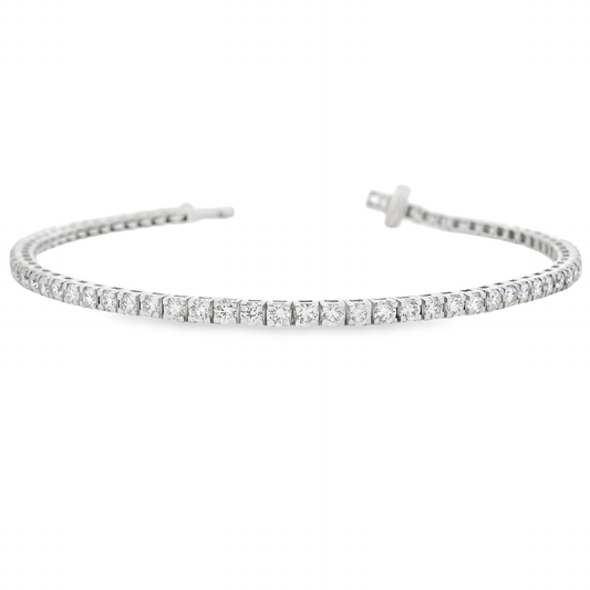 14k White Gold Diamond Tennis Bracelet (3.87CTW)